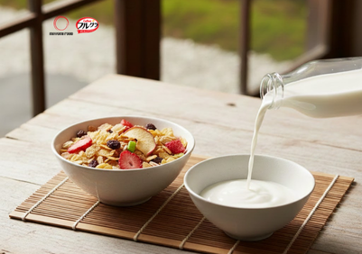 Ngu-coc-Calbee-do-truyen-thong-Nhat-Ban-ket-hop-voi-sua-tuoi-cho-buoi-sang-dinh-duong