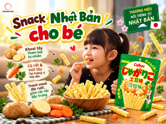 Snack Nhật Bản Cho Bé – Snack Khoai Tây Jagarico Vị Salad Từ Calbee